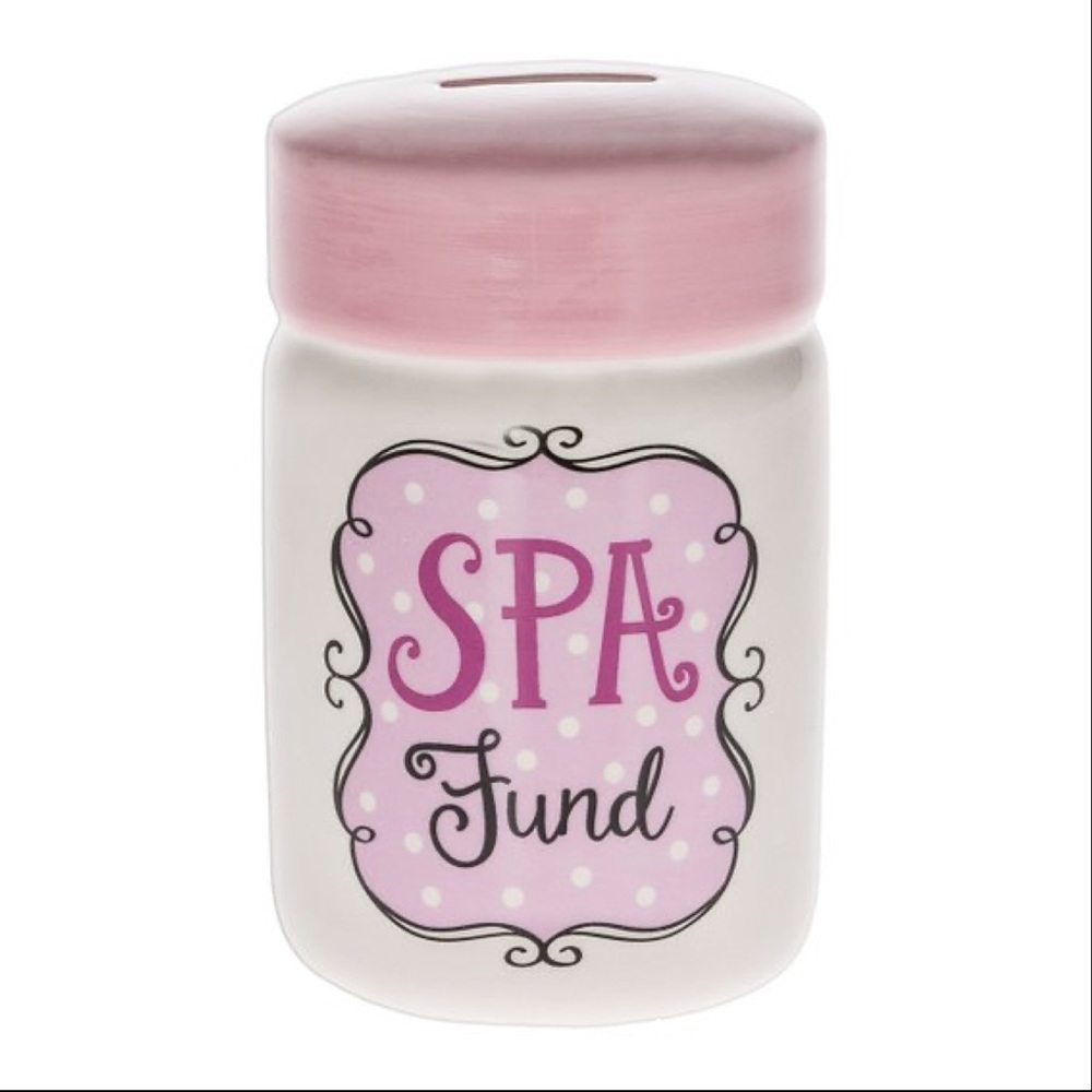 💅 SPA FUND 💅 Ceramic Mason Jar Bank 💅